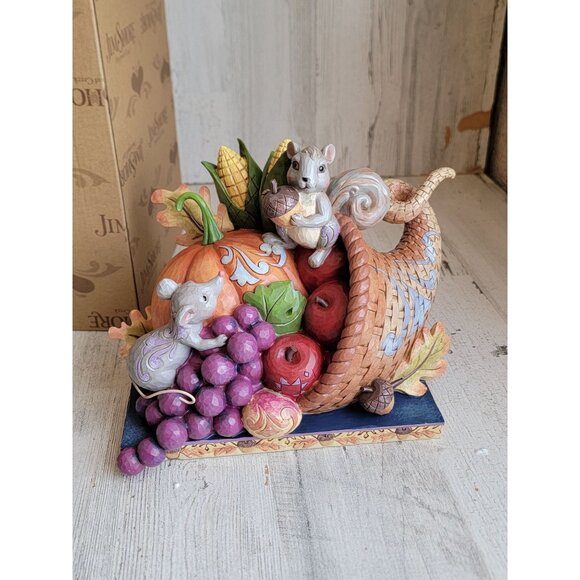Jim Shore cornucopia Harvest Of Blessings mouse figure decor - Picture 1 of 8